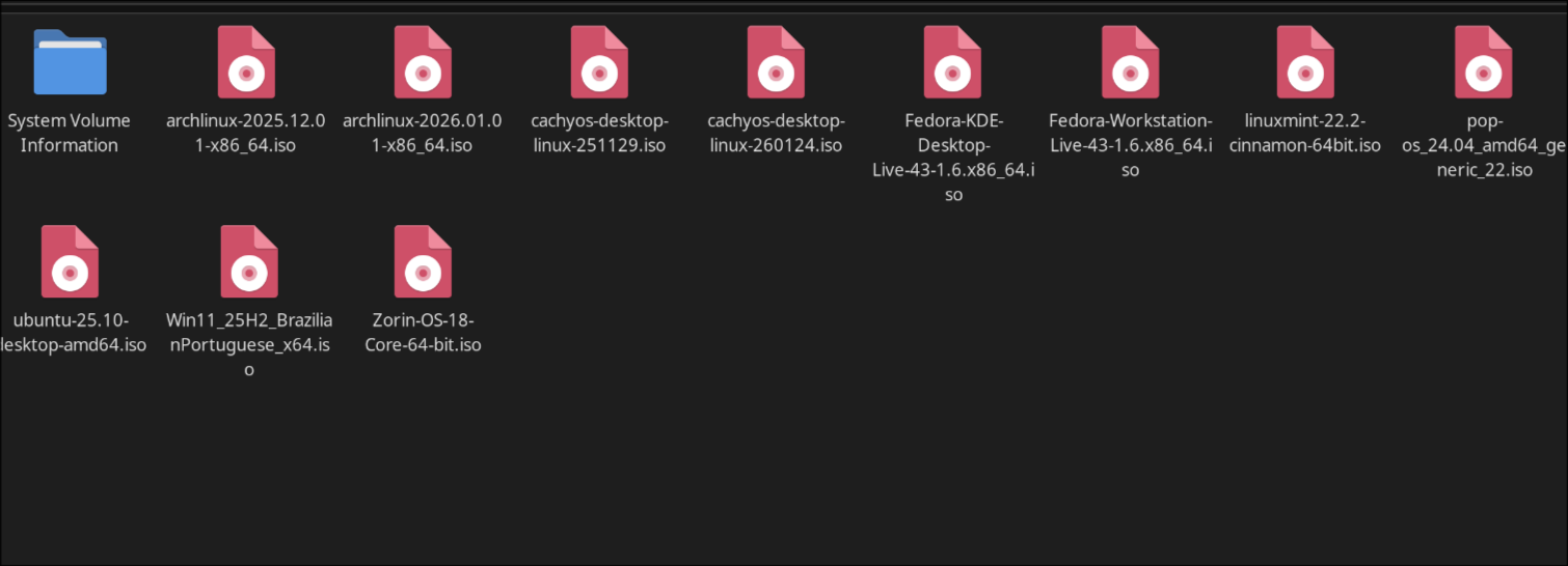 Múltiplas ISOs no Ventoy